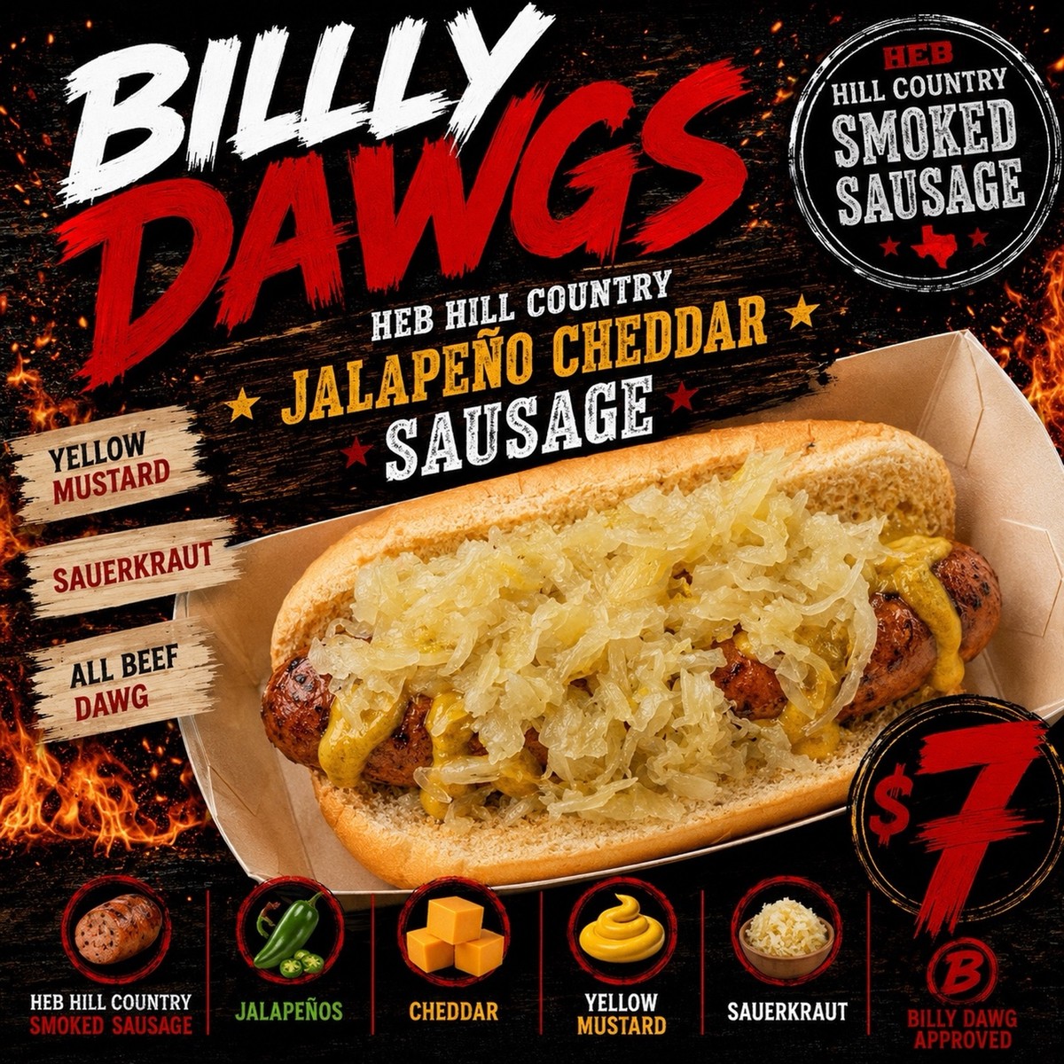 Billy Dawgs Jalapeño Cheddar Sausage